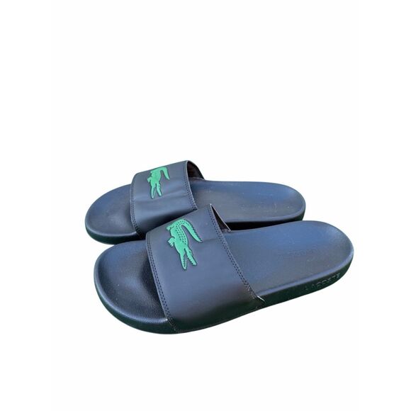 Lacoste Serve Slide Mens Size 13 in Black Open Toe - Picture 3 of 6